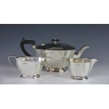 A three piece silver tea service, Cooper Brothers and Sons, Sheffield 1967,