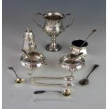 A pair of Victorian silver bun salts, Birmingham 1869,