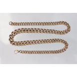 A 9ct yellow gold graduated curb link Albert/chain, with swivel clasp, length 51cm, weight 33.