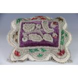 A Victorian bead work cushion,