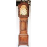 A George III inlaid oak and mahogany eight day longcase clock,