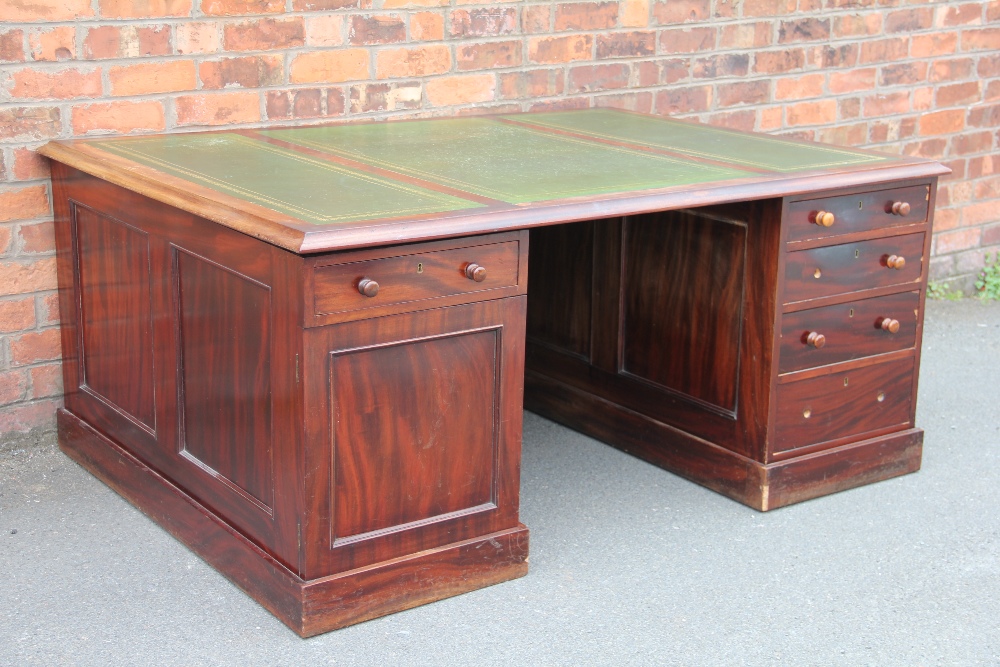 A Victorian mahogany partners desk, - Bild 2 aus 3