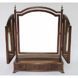 An Edwardian mahogany Regency style triple plate dressing table mirror,