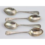 A silver Old English pattern spoon London 1795, and three further silver spoons Sheffield 1904,