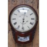 A 19th century Shropshire mahogany drop dial wall clock,