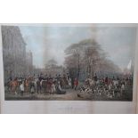 William Giller after William & Henry Barraud, hand coloured print, The Meet at Badminton,