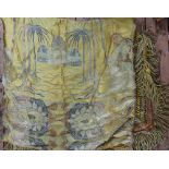 An Egyptian machine woven pictorial bed cover,