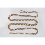 A 9ct yellow gold graduated curb link necklace, lobster clasp, length 39.5cm, weight 47.