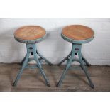 A pair of industrial laboratory stools by 'D.
