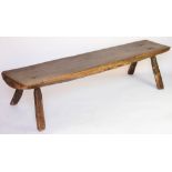 A 19th century oak and pine pig bench,