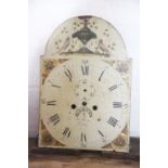 Two early 19th century painted dial eight day clock dials and movements,