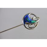 A Charles Horner silver and enamelled hat pin, Chester 1909,