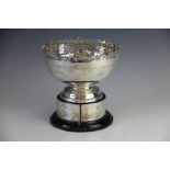 A silver pedestal trophy rose bowl, Francis Howard Ltd, Sheffield 1976,