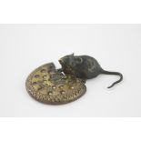 An Austrian bronze model of a mouse with a biscuit, in the manner of Bergman,