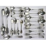 A collection of silver cutlery,