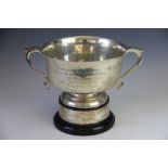 A silver two handled pedestal trophy bowl, William Hutton & Sons Ltd, Birmingham 1910,
