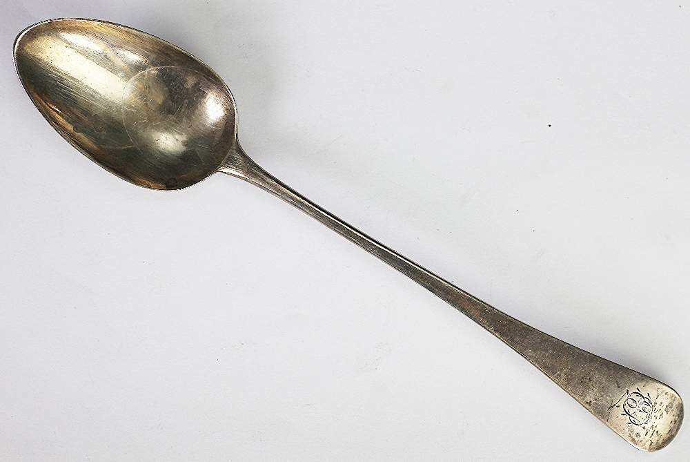 A George III Old English Pattern silver serving spoon, William Bateman, London 1817,