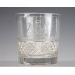 A commemorative glass toast beaker, 19th century,