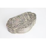 A silver box, import mark for Samuel Boyce Landeck, Sheffield 1895, of lobed shape,