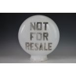 Shell Mex & BP 'NOT FOR RESALE' opaque glass petrol pump globe,