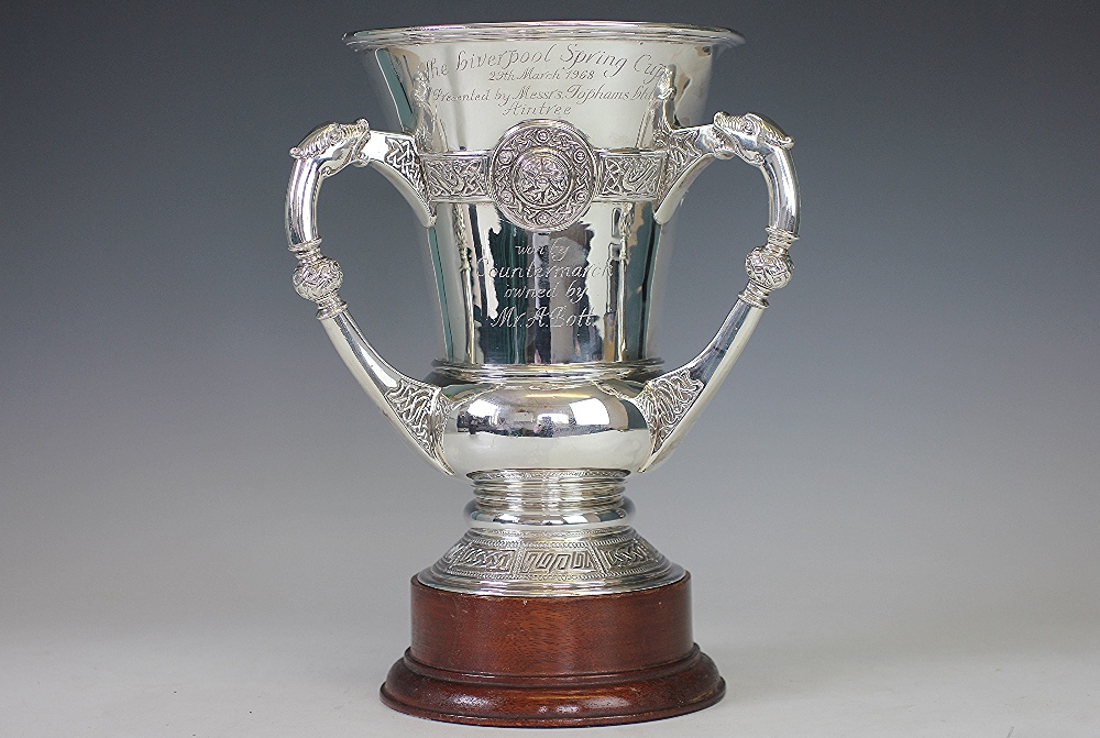 Horse Racing Interest: A large silver trophy London 1910, - Image 2 of 5