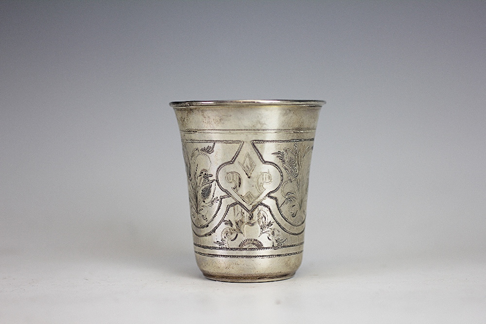 A Russian silver cup, Ivan Yefimovich Konstantinov, Moscow 1880,