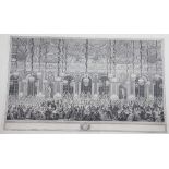 After Charles Nicolas Cochin, engraving, The Card Players - Galerie Des Glaces Versailles,