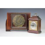 A walnut mantel time piece by Elliott of London, retailed by Garrard & Co, 19cm,