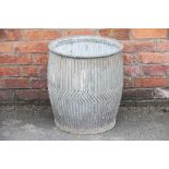 A vintage galvanized wash tub / barrel,