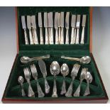 A cased canteen of Kings pattern Sheffield cutlery, Stainless Steel, eight place settings,