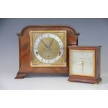 An Elliott walnut chiming mantel clock, retailed by Boodle and Dunthorne,