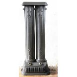 A Victorian cast iron and brass parlour or conservatory heater,