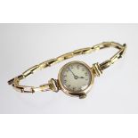 A 9ct yellow gold lady's wristwatch, Birmingham 1929,