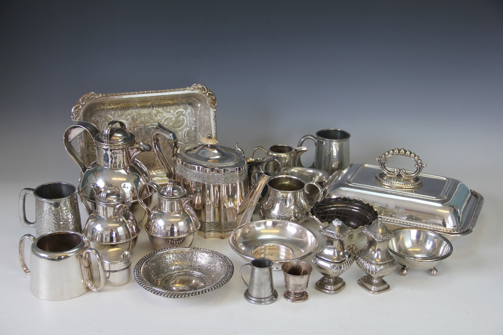 A collection of 19th century and later silver plated wares,