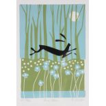 Giuliana Lazzerini (Contemporary) 'River Hare' Limited edition woodblock print numbered 25/50,