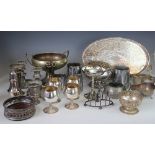 A collection of 19th century and later silver plated items,