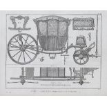 Six reproduction prints depicting plates from 'Sellier Carossier' (Saddle and Coach Maker) to
