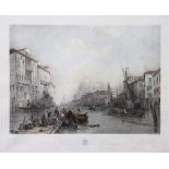 Photographic reproduction print after a 19th century engraving 'The Grand Canal Venice' 87cm x