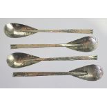 A set of four Art Deco silver spoons Enid kelsey, London 1930,