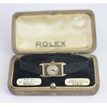 A lady's Genex 9ct yellow gold wristwatch within Rolex box and RWC case,