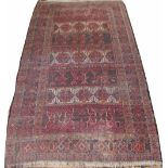 An Afghan Sumak Kilim rug, worked with seven geometric bands within border striped,