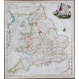 A new and accurate map of Great Britain called England and Wales, hand coloured engraving,