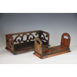 A Victorian carved oak book shelf, with carved scroll detail, 41.