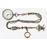 A lady's Continental fob watch,