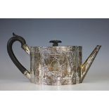 A George III style silver teapot, W & G Sissons, London 1910,