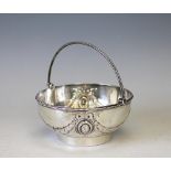 A Victorian silver swing handled sugar bowl, Martin Hall & Co, London 1874,