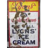 A Lyons' enamel advertising sign 'Cooling News,