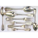 A collection of Fiddle and Thread pattern flatware, makers to include Samuel Hayne & Dudley Cater,