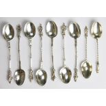 A set of seven silver import Apostle style spoons, import mark for Samuel Boyce,