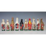 A set of ten painted plaster models after James Woodford, Queens Beasts,